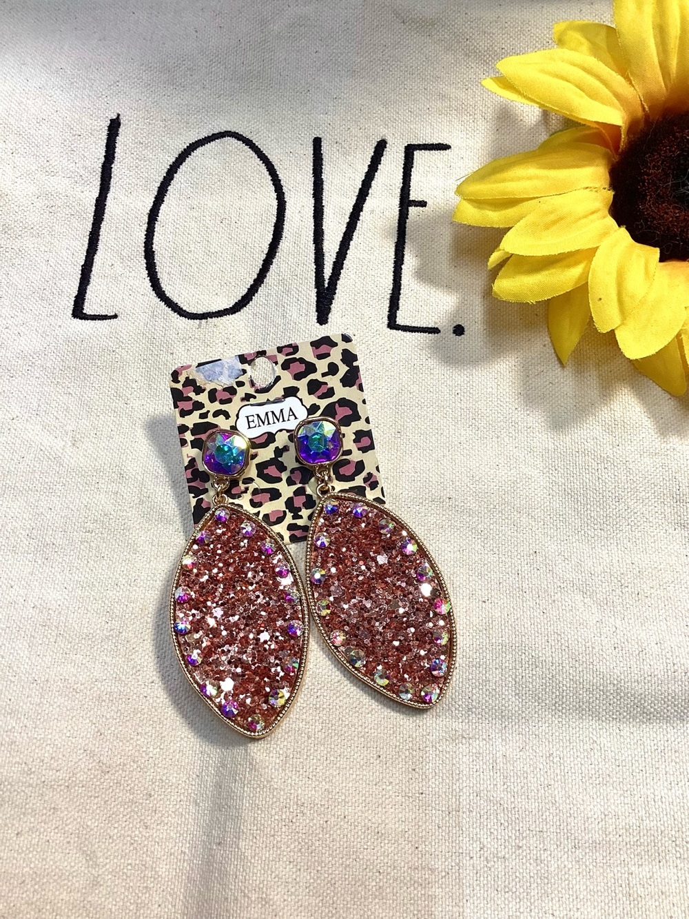 Rosegold Glitter Earrings